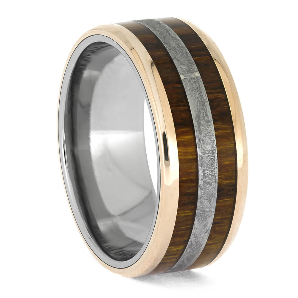 Men's Meteorite Wedding Band with Ironwood