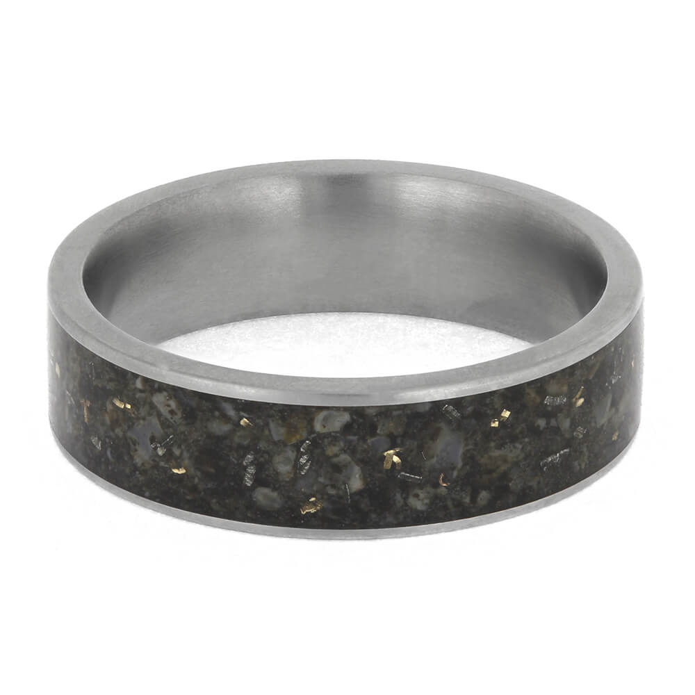 Handmade Dino Bone Stardust Wedding Band