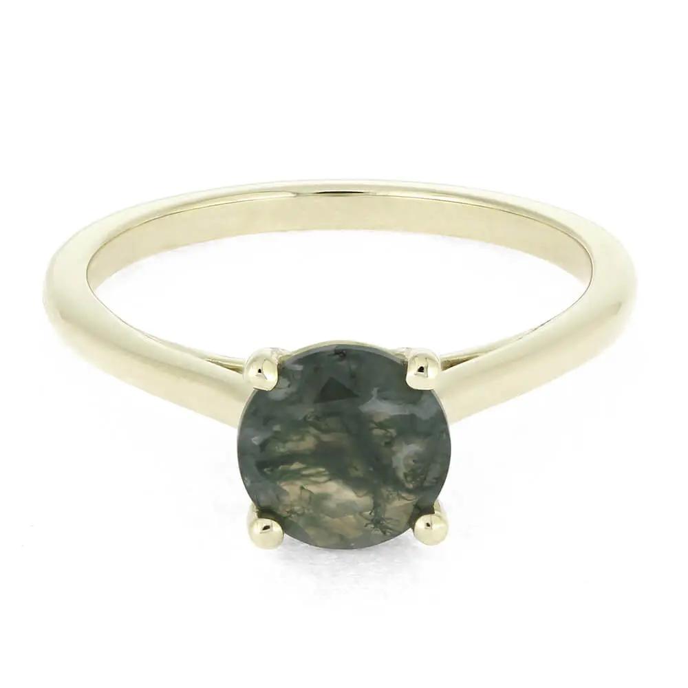 Moss Agate Engagement Ring