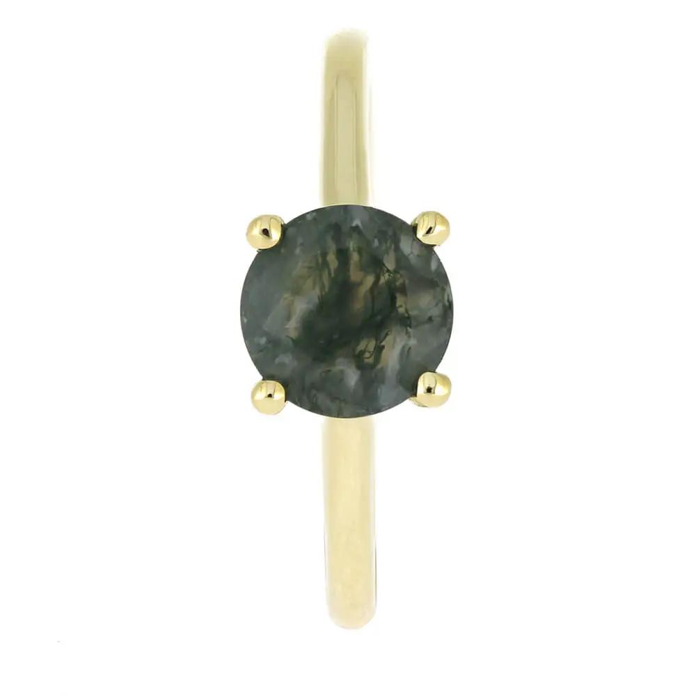 Moss Agate Stone Solitaire