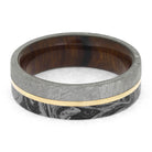 Mokume Gane and Meteorite Ring with Ironwood Interior