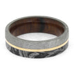 Mokume Gane and Meteorite Ring with Ironwood Interior