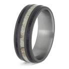 Deer and Wood Ring in Titanium