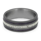 Men's Wedding Band with Deer Antler