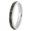 Angled view of titanium golf tee wedding band