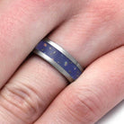 Blue Meteorite Wedding Band