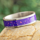 Purple Opal Stardust Wedding Band