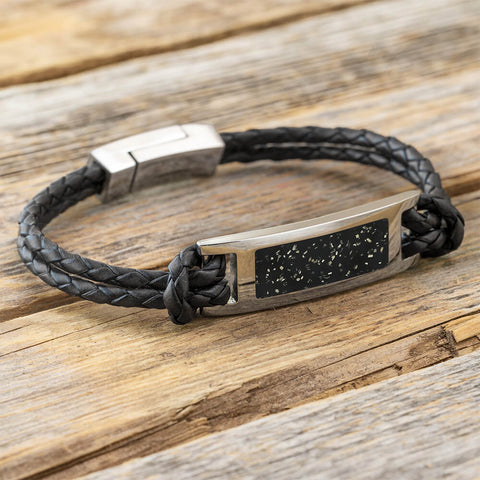 Meteorite Bracelet with Leather Band | Jewelry By Johan