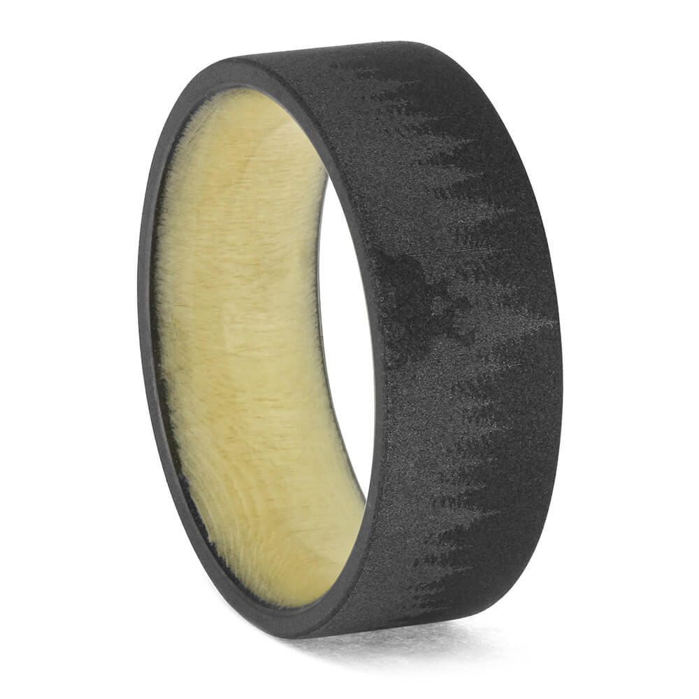 Men's Aspen Wood Wedding Band with Engraving