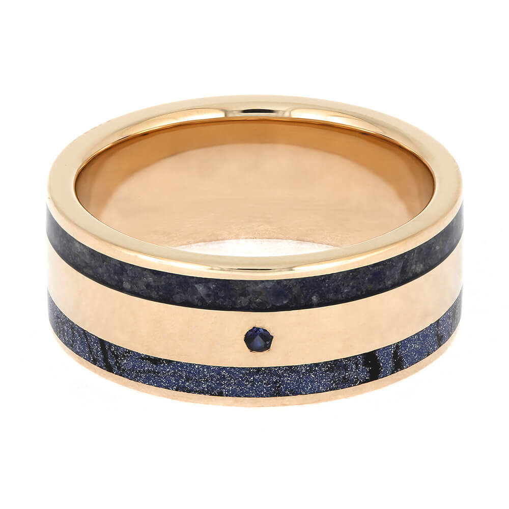 Unique Rose Gold Wedding Band with Sapphires