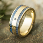 Blue and Gold Wedding Band for Men