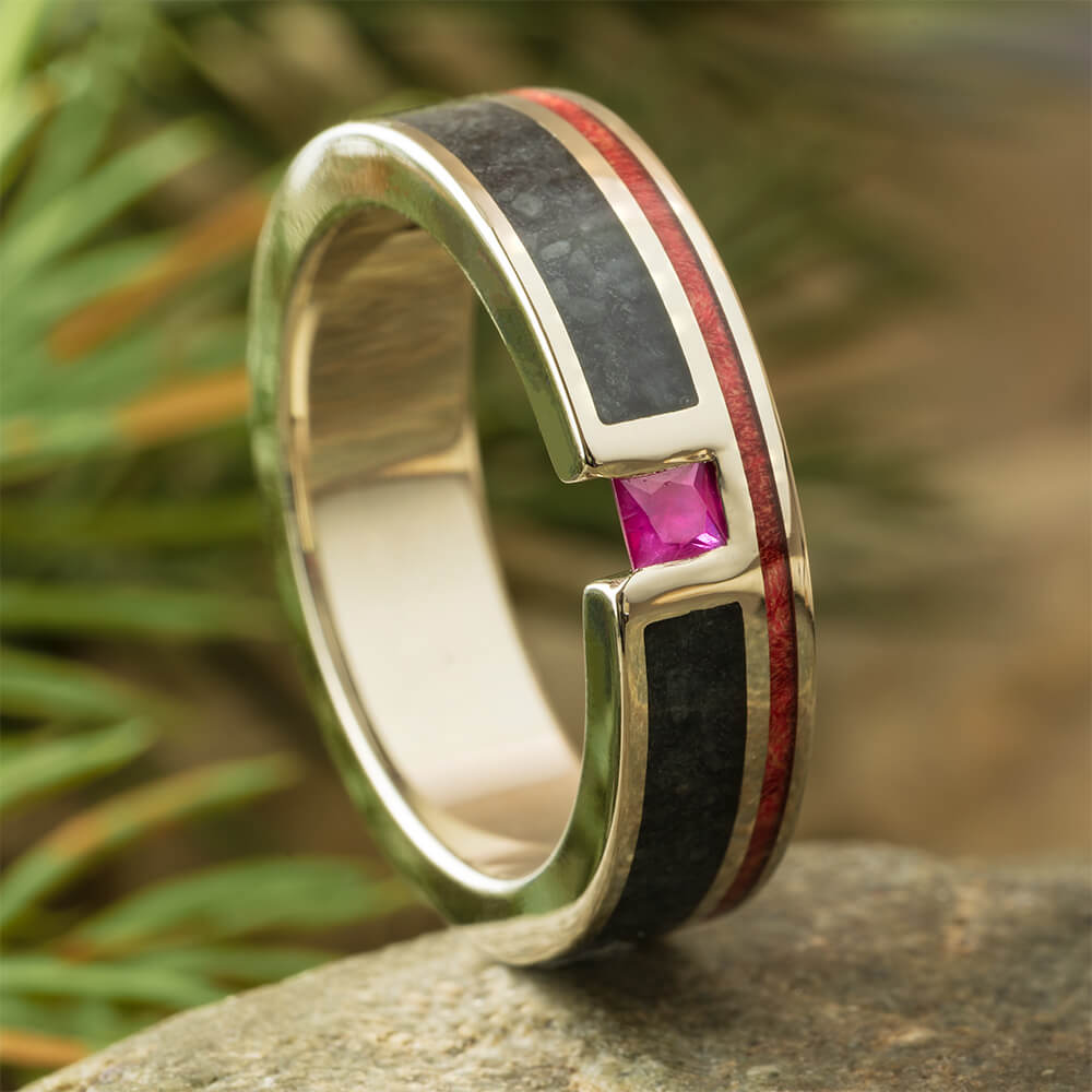 Onyx and Ruby Ring for Men