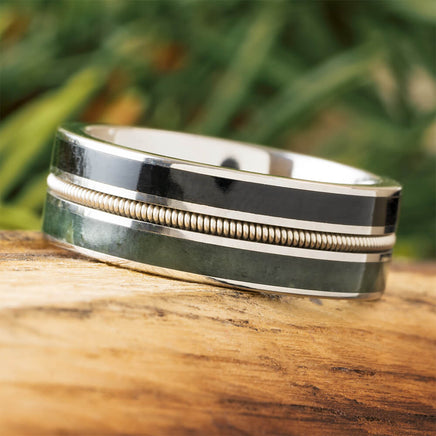 Vinyl and Jade Wedding Band