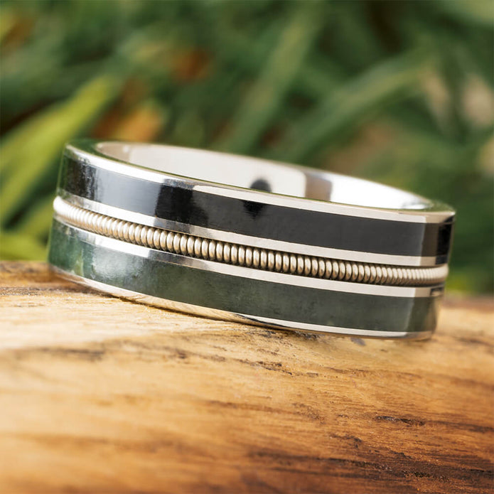 Vinyl and Jade Wedding Band