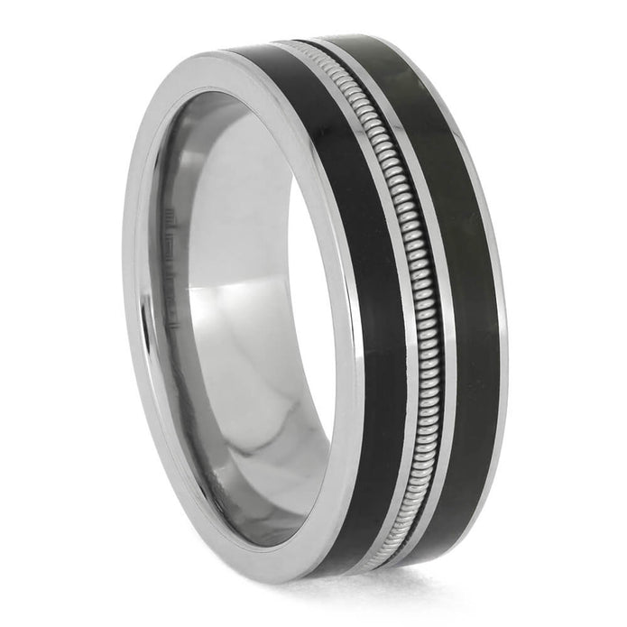 Men's Vinyl and Jade Wedding Band