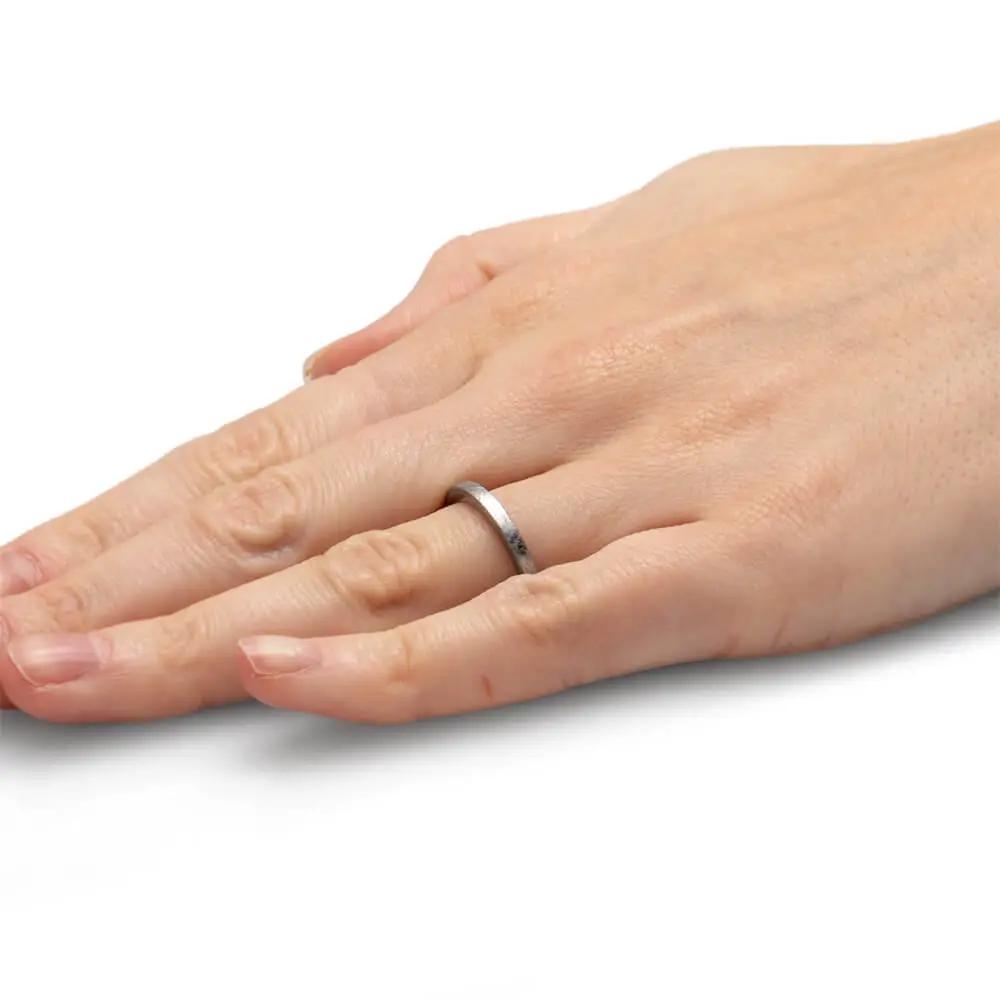 Handmade Wedding Band with Meteorite
