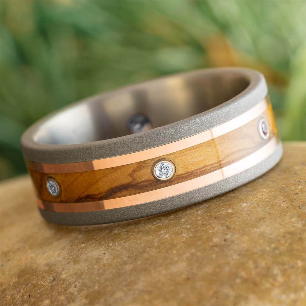 Eternity Band with Olive Wood and Rose Gold