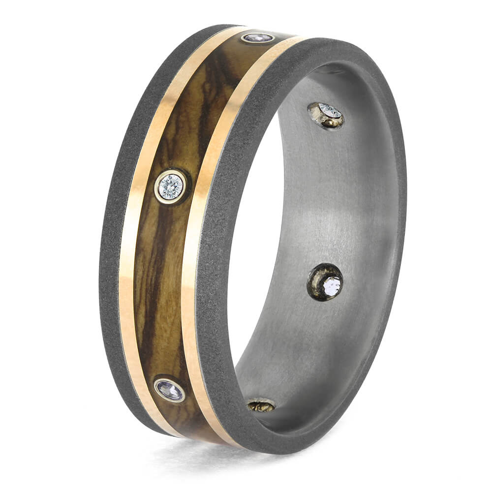 Unique Olive Wood Wedding Band