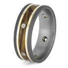 Olive Wood Wedding Band in Titanium