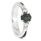 Silver Engagement Ring with Moss Agate