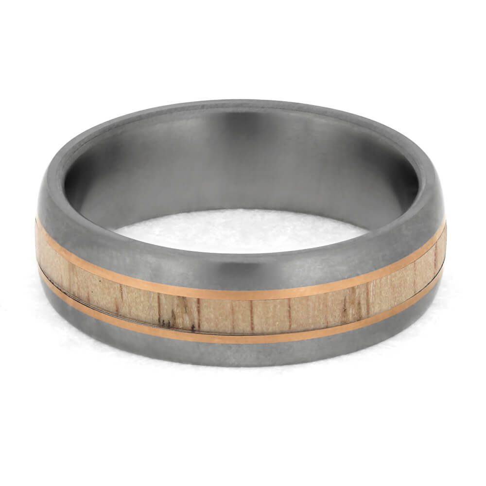 Men's White Ash Wood Wedding Band