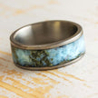 by Jewelry by Johan Blue Larimar Stone Wedding Band in Titanium 002306
