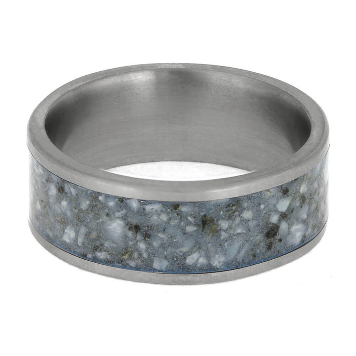 Blue Larimar Stone Wedding Band