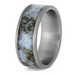 by Jewelry by Johan Blue Larimar Stone Wedding Band in Titanium 002309