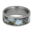 by Jewelry by Johan Blue Larimar Stone Wedding Band in Titanium 002310
