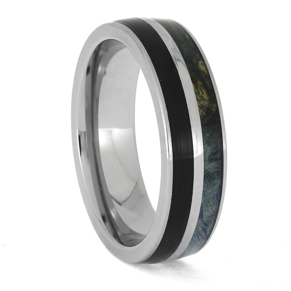 Blue Wood and Record Wedding Band