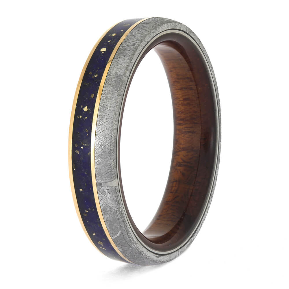 Bloodwood and Meteorite Wedding Band