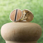 Baseball Cuff Link Set with White Ash Wood