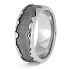 Men's Platinum Wedding Band with Meteorite