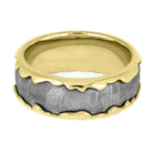 Gibeon Meteorite and Yellow Gold Wedding Ring