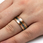 Rose Gold and Desert Mosaic Wedding Band