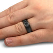 Unique Black Zirconium Wedding Band