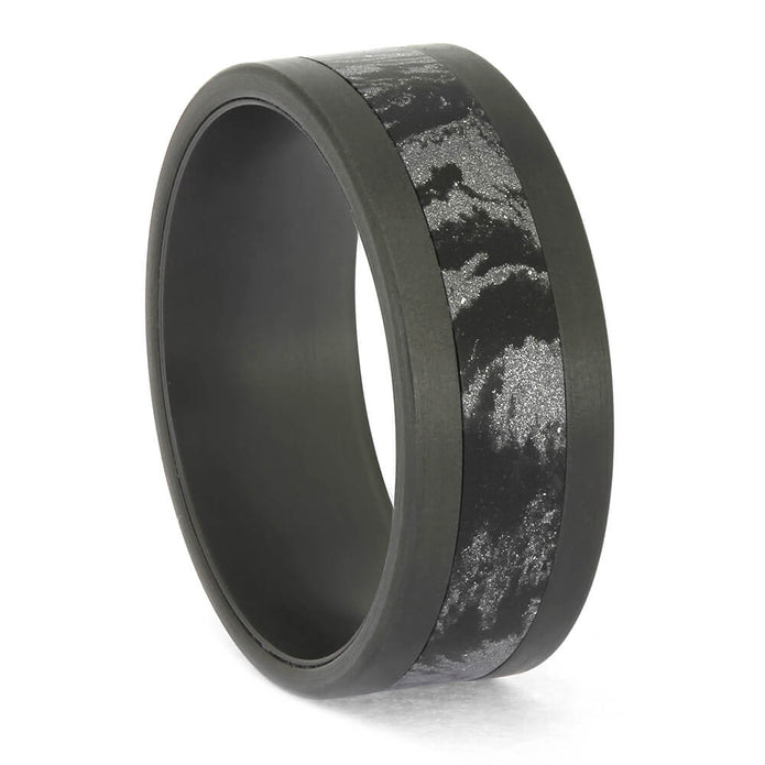 Black Zirconium and Mokume Gane Wedding Band