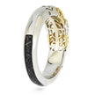 Two-tone ring with intricate design on a white background