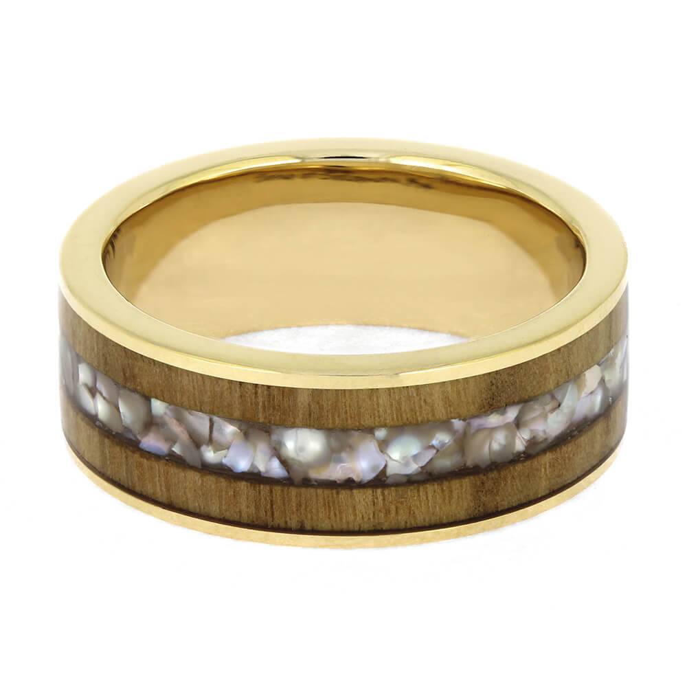 Wood Ring with Pearl Inlay