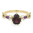 Unique Ring in Yellow Gold with Birthstones