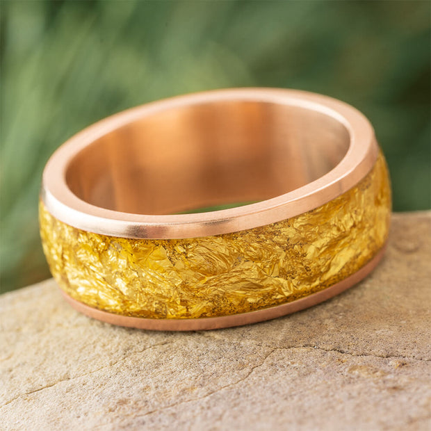 Rose Gold and Yellow Gold Foil Wedding Band