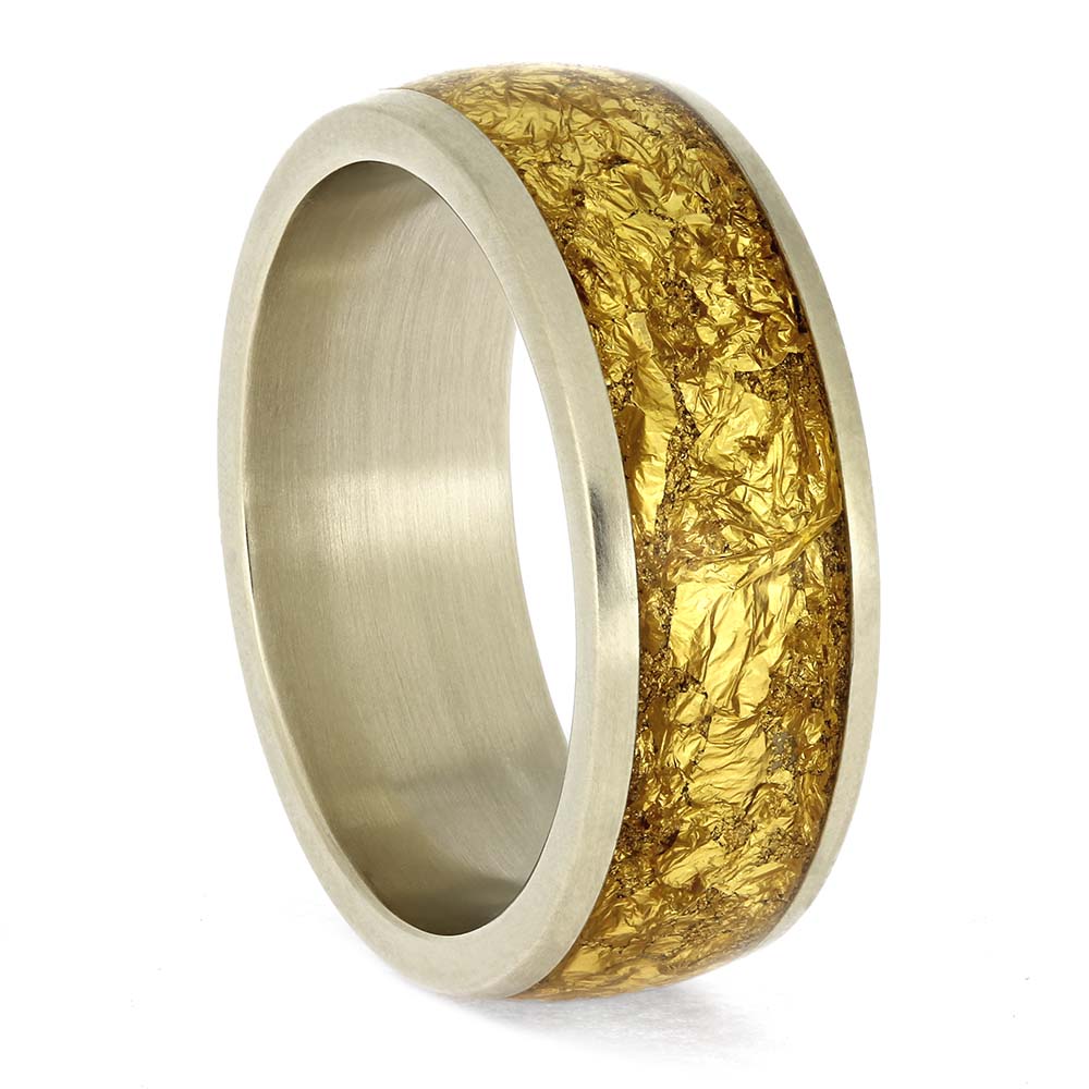 White Gold Wedding Band for Men
