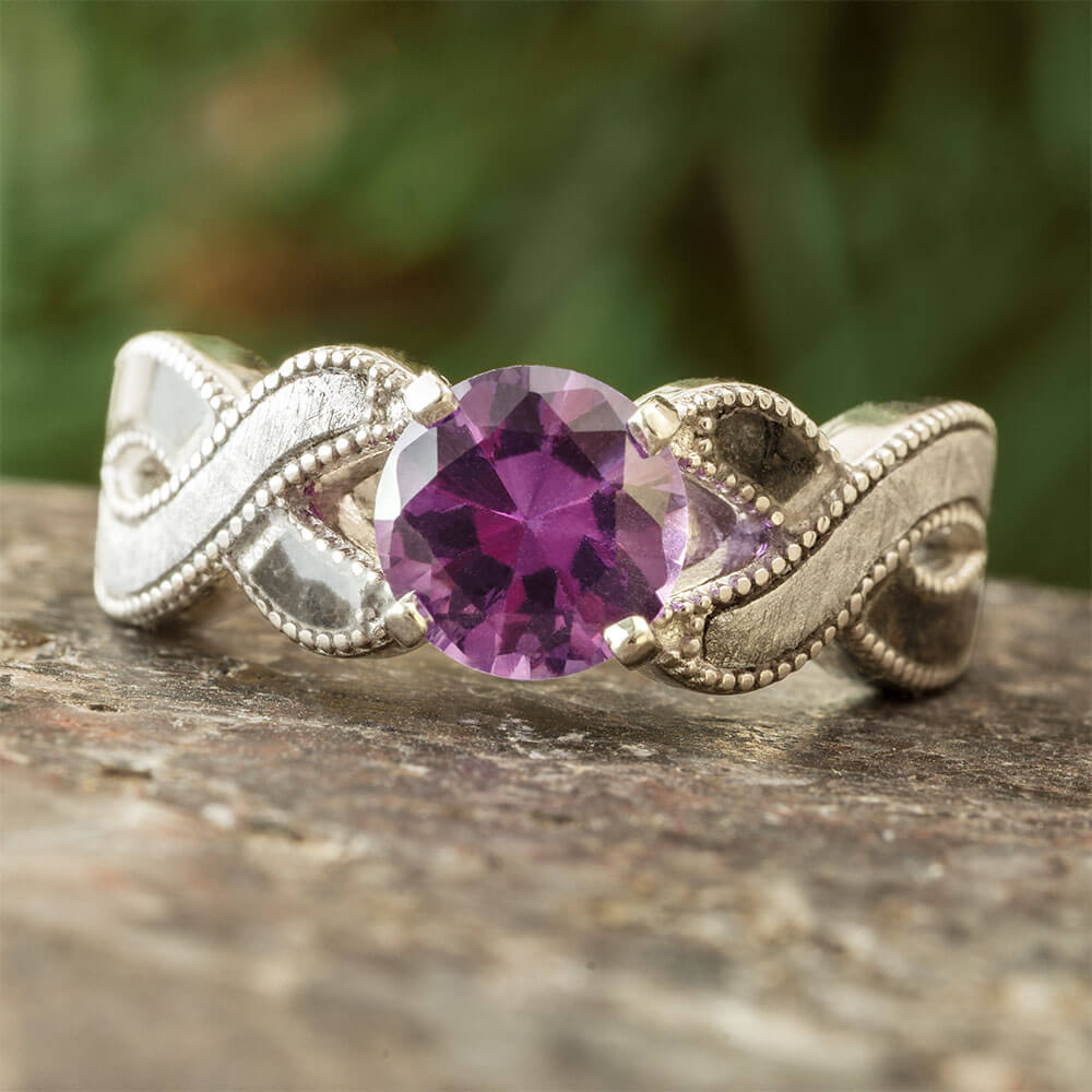 Alexandrite Engagement Ring in Platinum