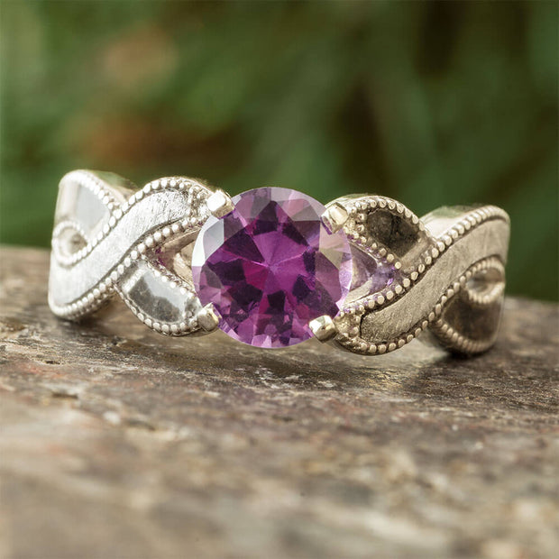 Alexandrite Engagement Ring in Platinum