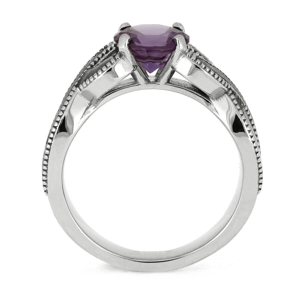 Meteorite and Alexandrite Engagement Ring