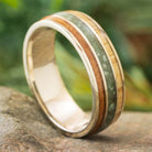 Wood and Jade Wedding Ring for Men