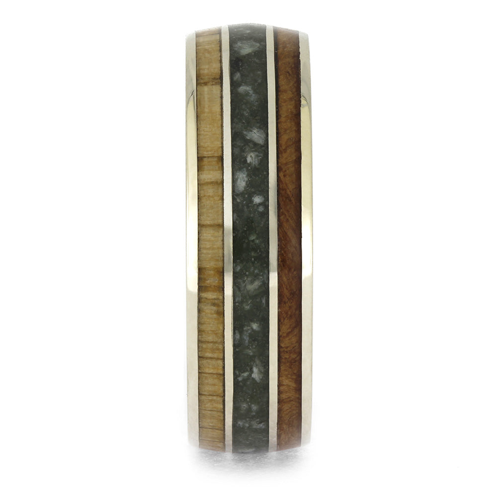 Jade and Wood Wedding Band