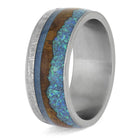 Unique Wedding Band with Opal and Aquamarine