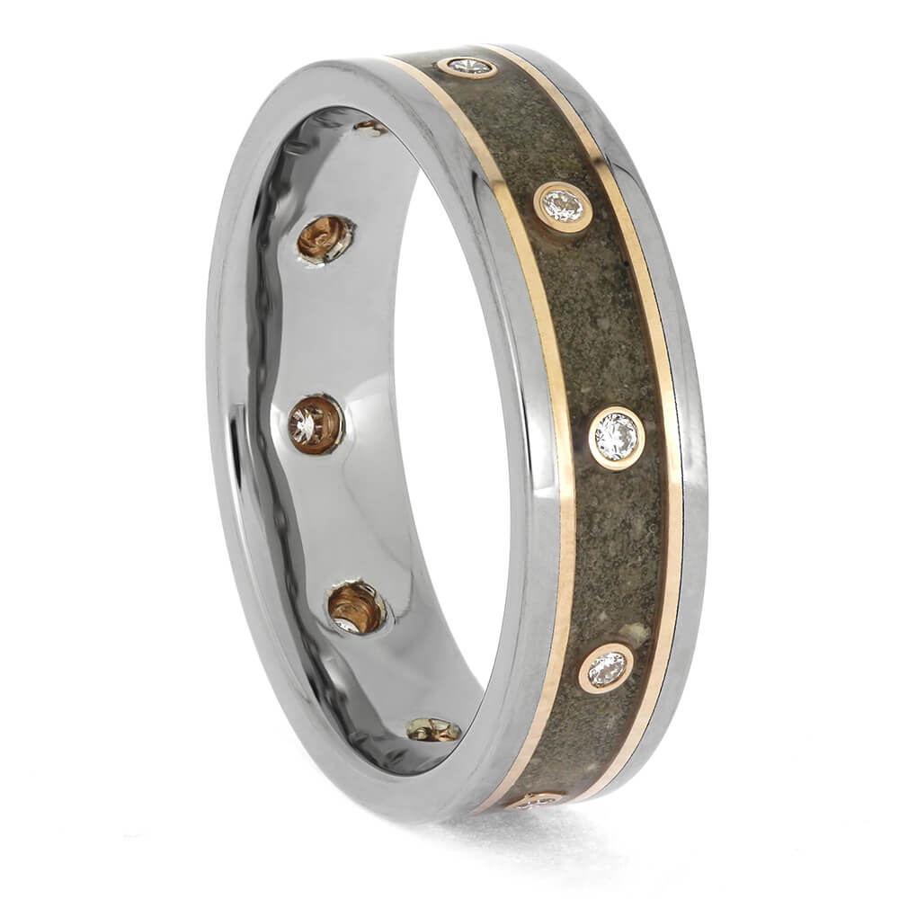 Titanium and Rose Gold Memorial Ring 