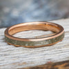 Rose Gold Memorial Ring for Women - Timeless Design with polished rose gold band and gray ash inlay, ideal for pet remembrance jewelry.